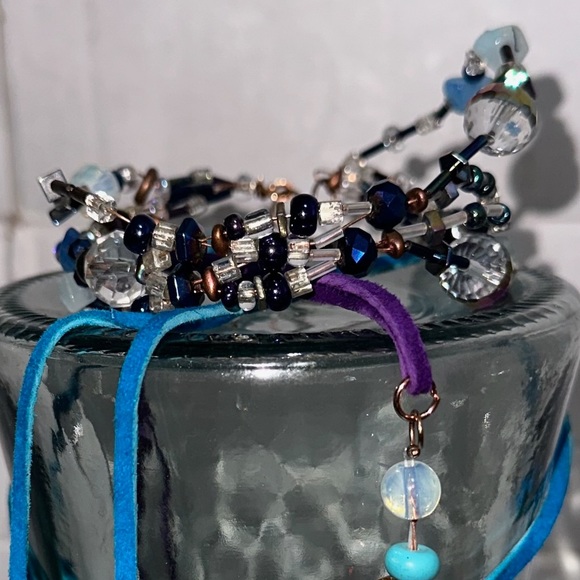 Women’s handmade jewelry one of a kind iSellAbstract leather, crystals - Picture 3 of 8